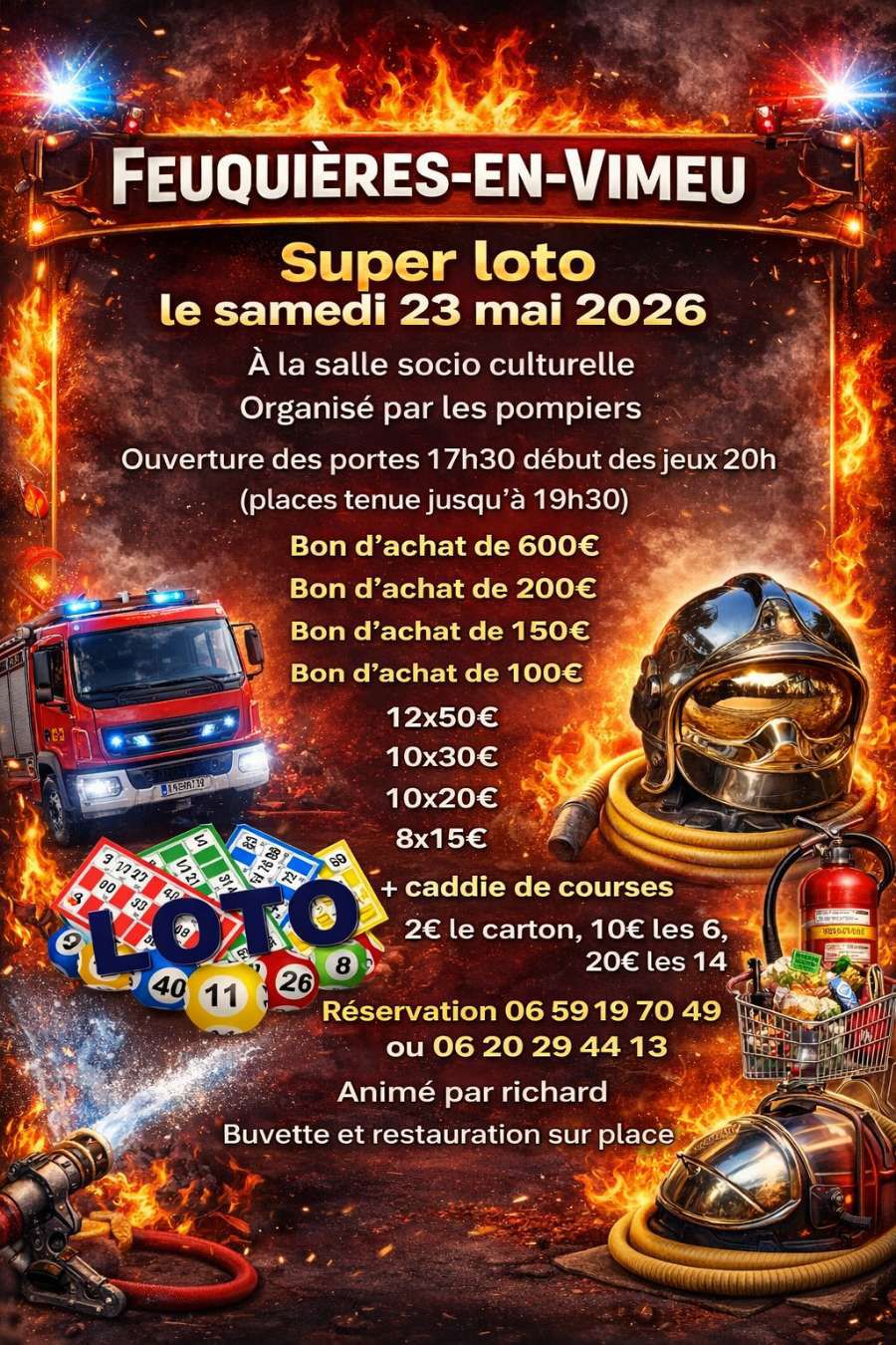 Lire la suite à propos de l’article Loto organisé par l&rsquo;Amicale des Sapeurs Pompiers