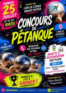 Lire la suite à propos de l’article Concours de pétanque par l&rsquo;APE Marius Fustier