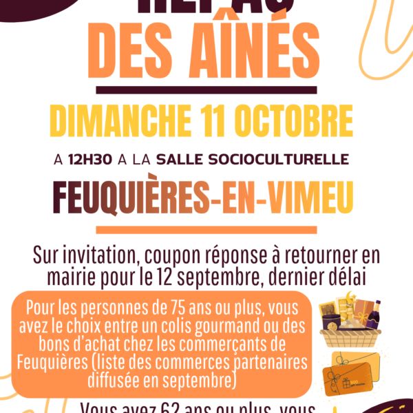 Inscription pour le repas des ainés du 11 octobre 2026